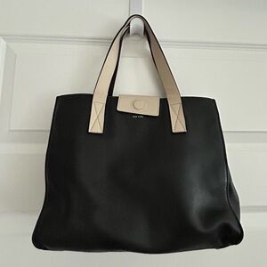 Kate Spade Colorblock Tote Handbag Black Cream